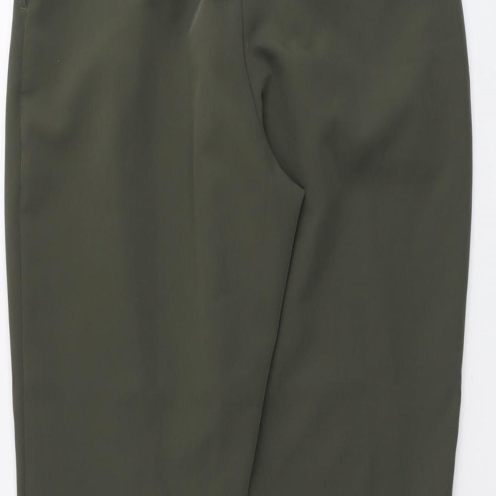 New Look Womens Green Polyester Trousers Size 12 L26 in Regular Button