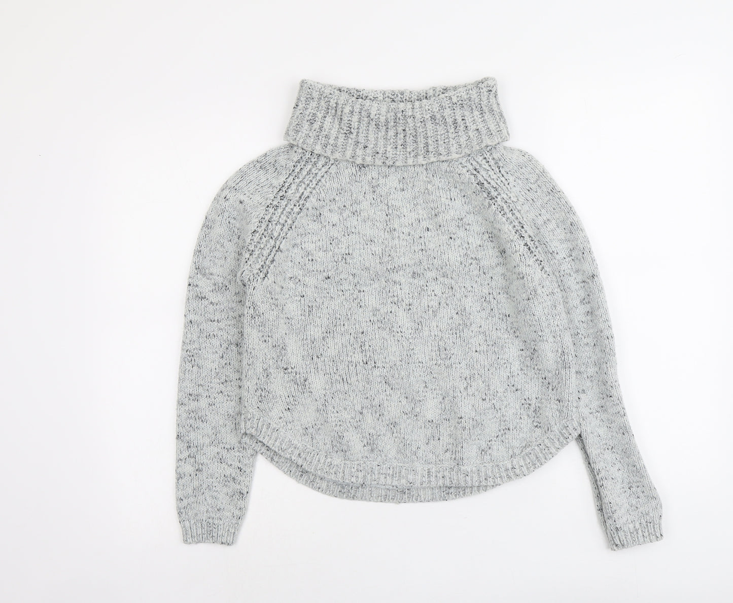 Marks and Spencer Womens Grey Roll Neck Acrylic Pullover Jumper Size 14