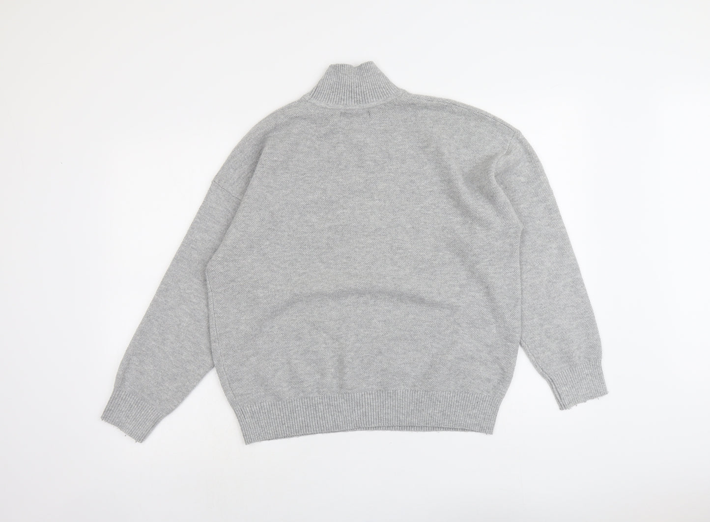 Marks and Spencer Womens Grey High Neck Acrylic Pullover Jumper Size M