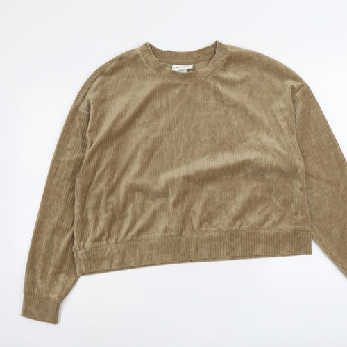 Monki Womens Brown Cotton Pullover Sweatshirt Size L Pullover