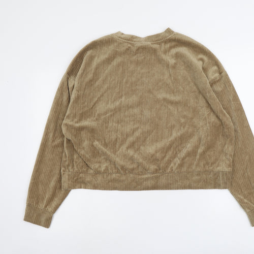 Monki Womens Brown Cotton Pullover Sweatshirt Size L Pullover