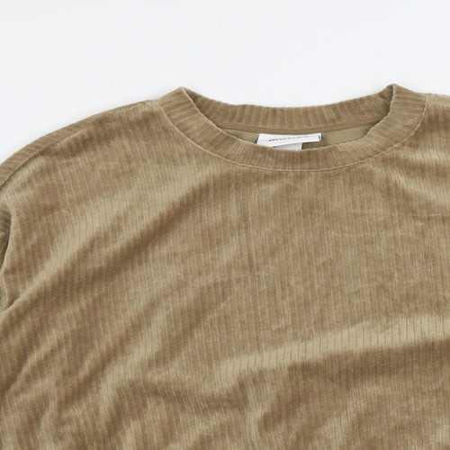 Monki Womens Brown Cotton Pullover Sweatshirt Size L Pullover