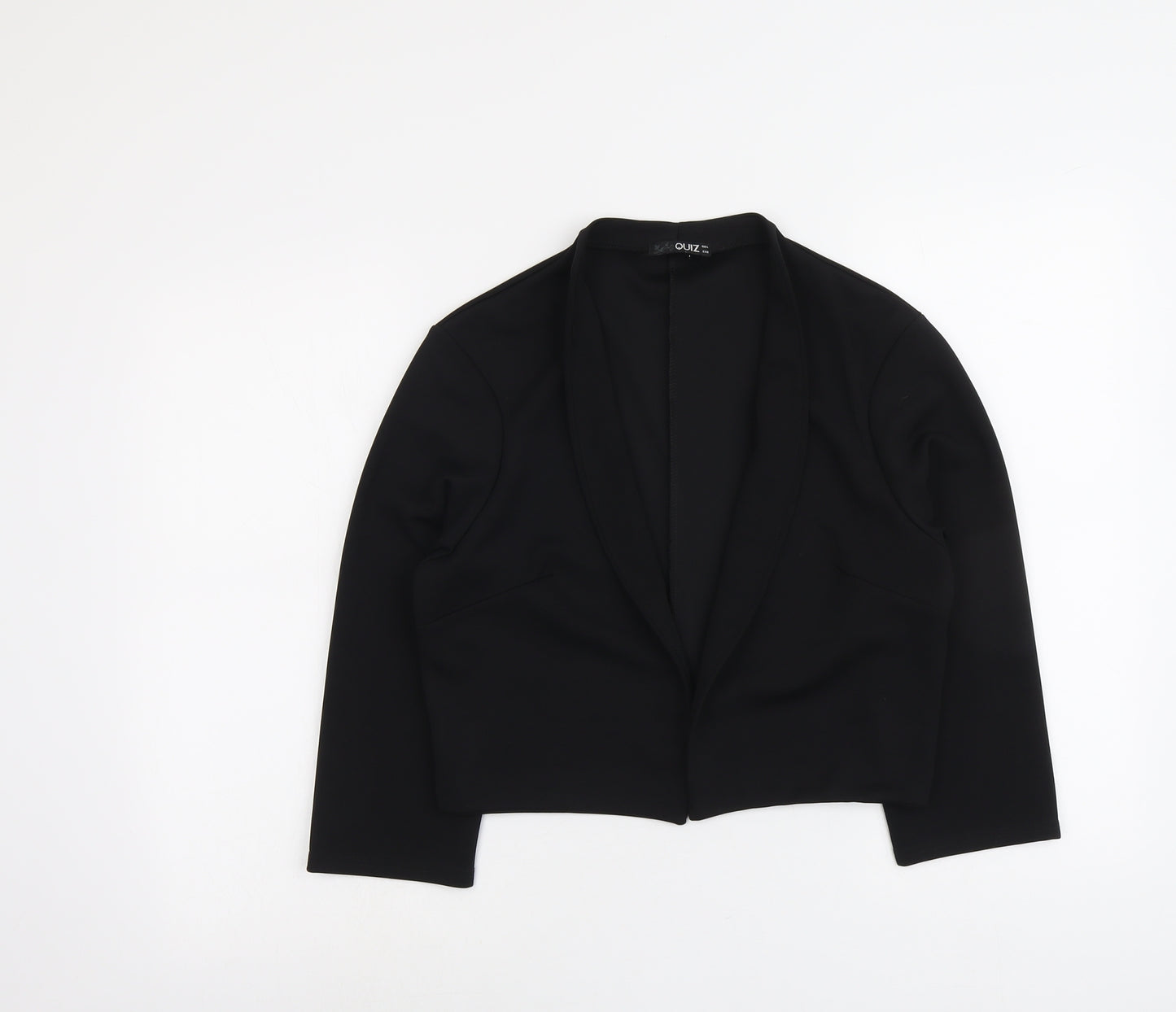 Quiz Womens Black Jacket Blazer Size 10 Hook & Eye