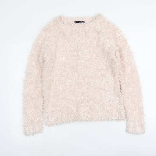 Atmosphere Womens Pink Round Neck Polyester Pullover Jumper Size 10