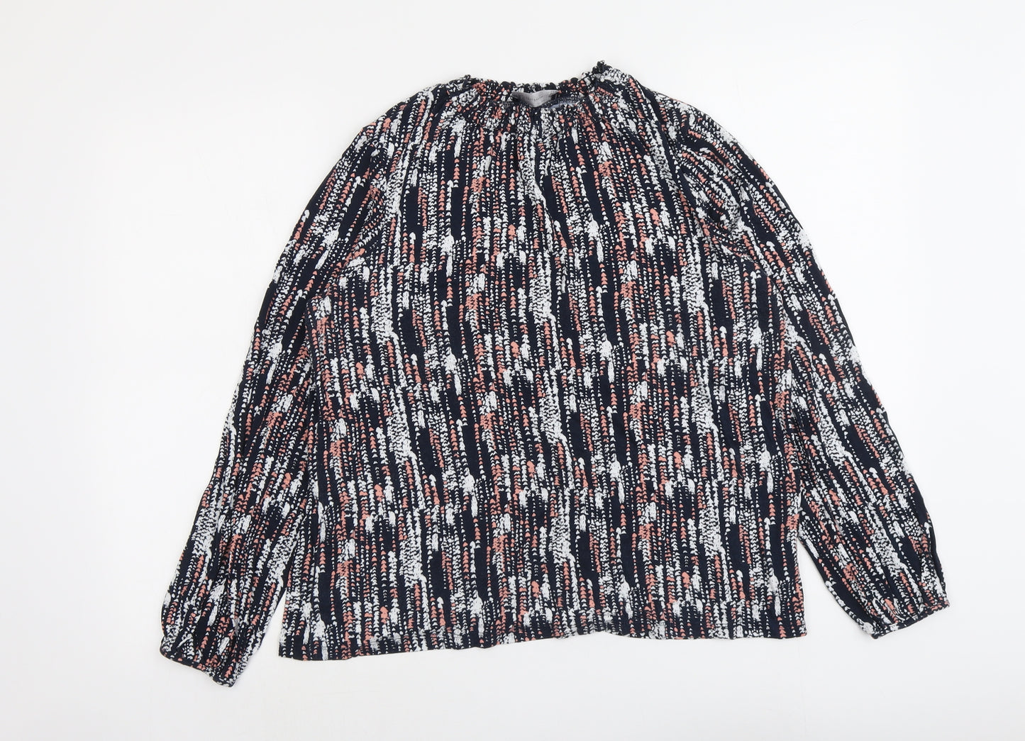 Marks and Spencer Womens Multicoloured Floral Viscose Basic Blouse Size 16 Round Neck