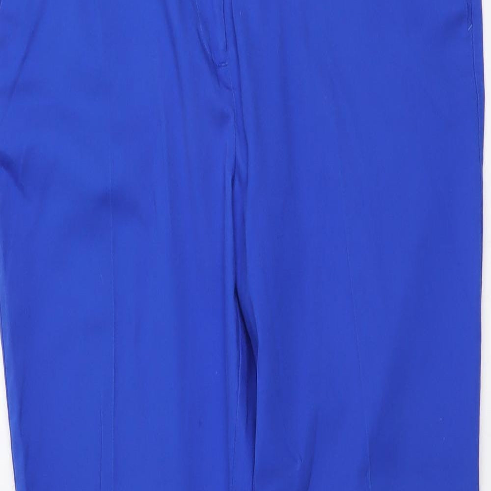 Atmosphere Womens Blue Cotton Chino Trousers Size 14 L26 in Regular Button