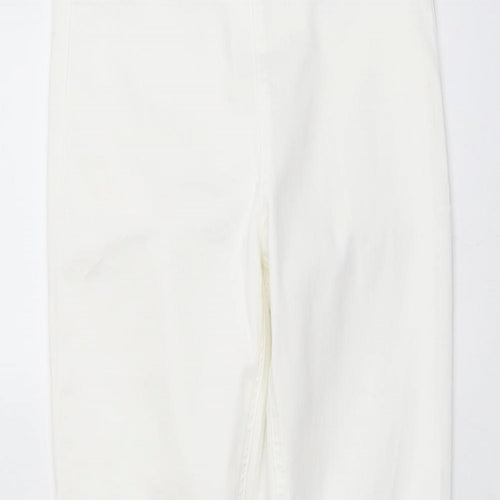 Marks and Spencer Womens Ivory Cotton Skinny Jeans Size 10 L28 in Regular