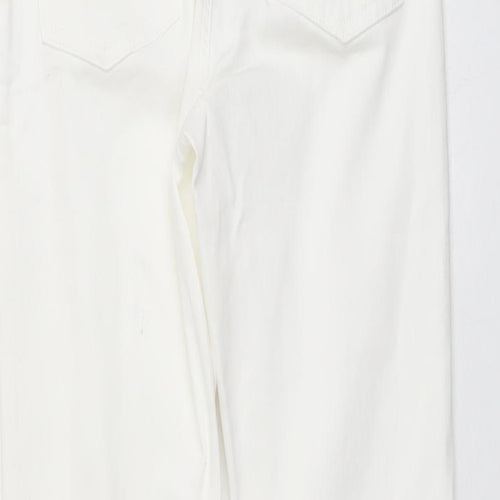 Marks and Spencer Womens Ivory Cotton Skinny Jeans Size 10 L28 in Regular