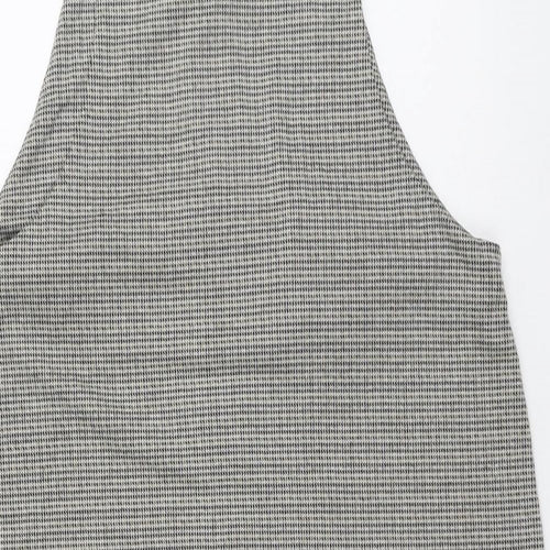 George Womens Beige Houndstooth Polyester Pinafore/Dungaree Dress Size 14 Round Neck Button
