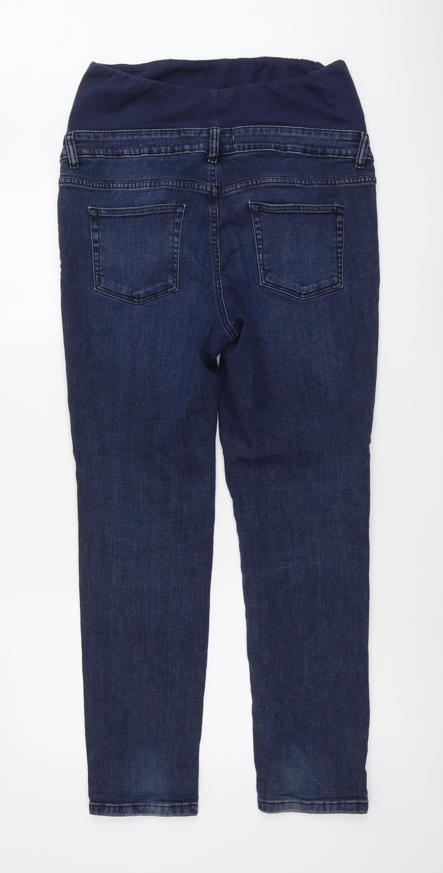 TU Womens Blue Cotton Straight Jeans Size 14 L28 in Regular Button