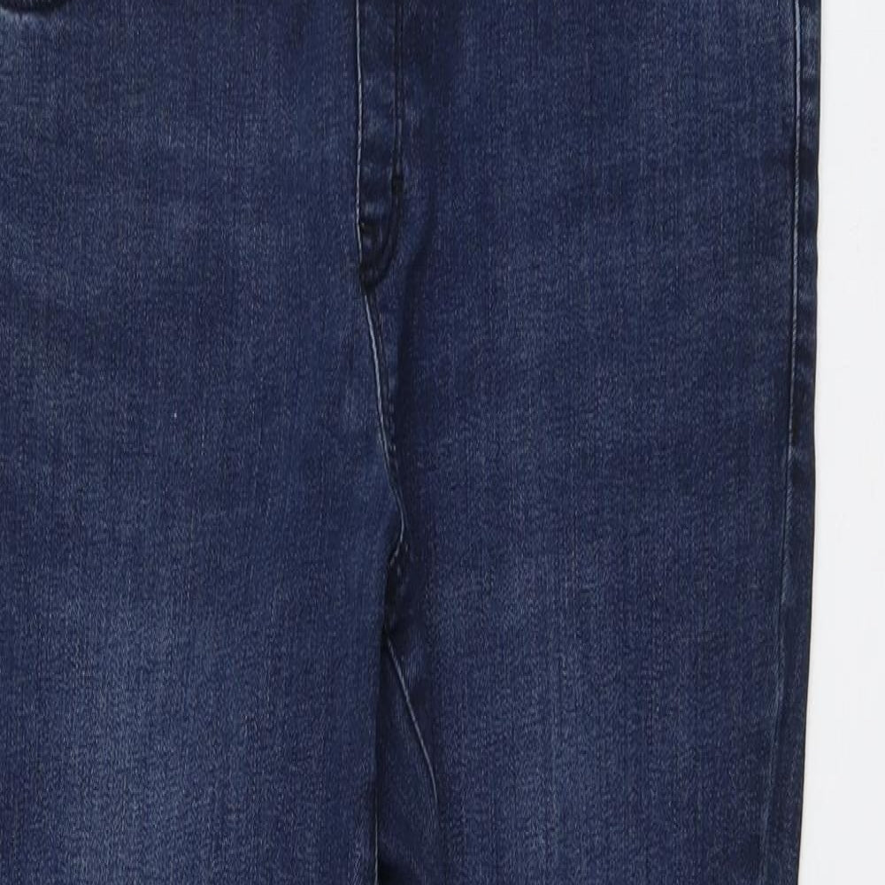 TU Womens Blue Cotton Straight Jeans Size 14 L28 in Regular Button