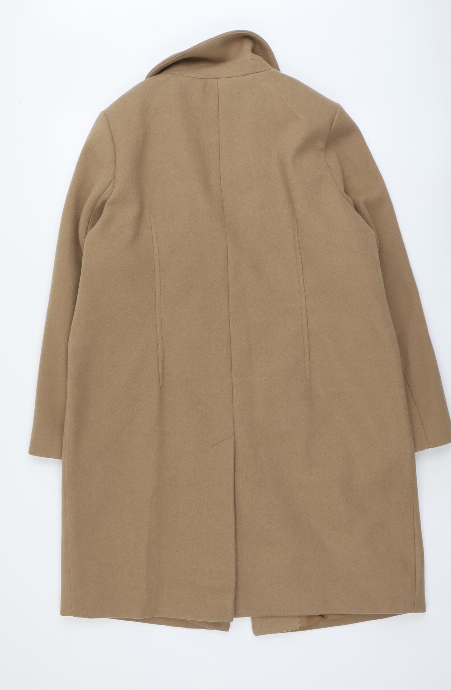 Marks and Spencer Womens Beige Overcoat Coat Size 16 Button