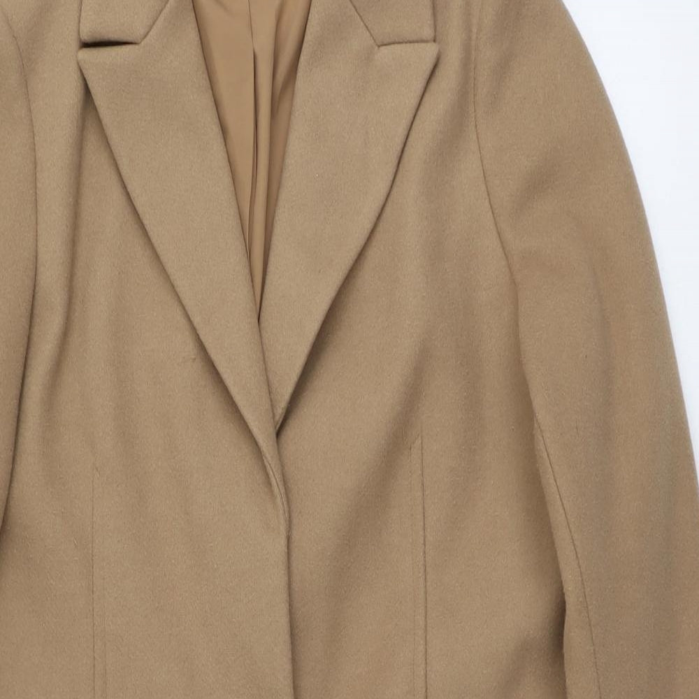 Marks and Spencer Womens Beige Overcoat Coat Size 16 Button