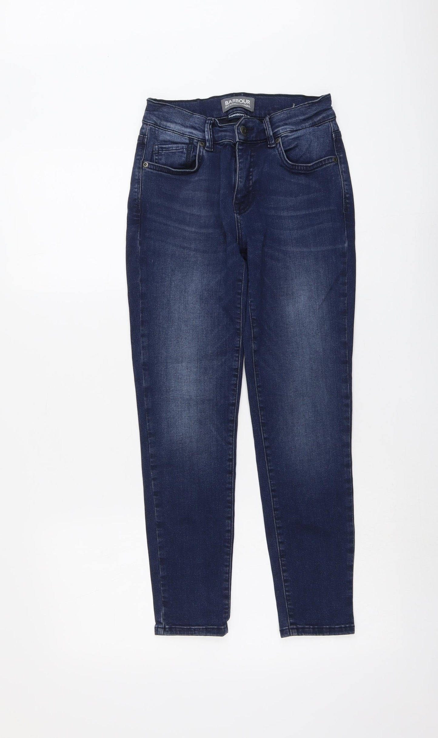 Barbour Womens Blue Cotton Skinny Jeans Size 28 in L25 in Regular Button