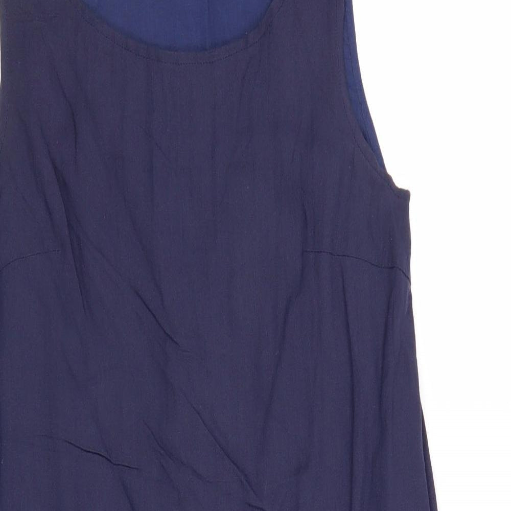 Apricot Womens Blue Striped 100% Cotton A-Line Size 8 Round Neck Pullover