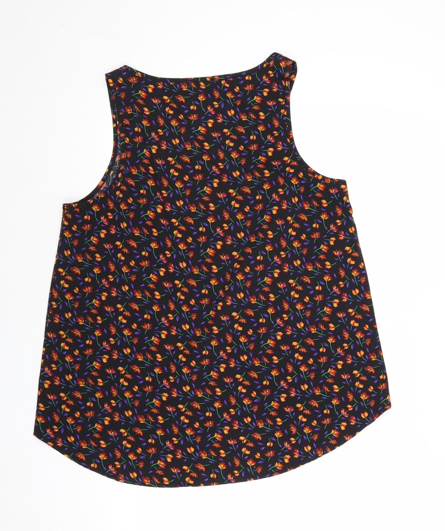 Atmosphere Womens Black Floral Polyester Camisole Tank Size 14 Round Neck