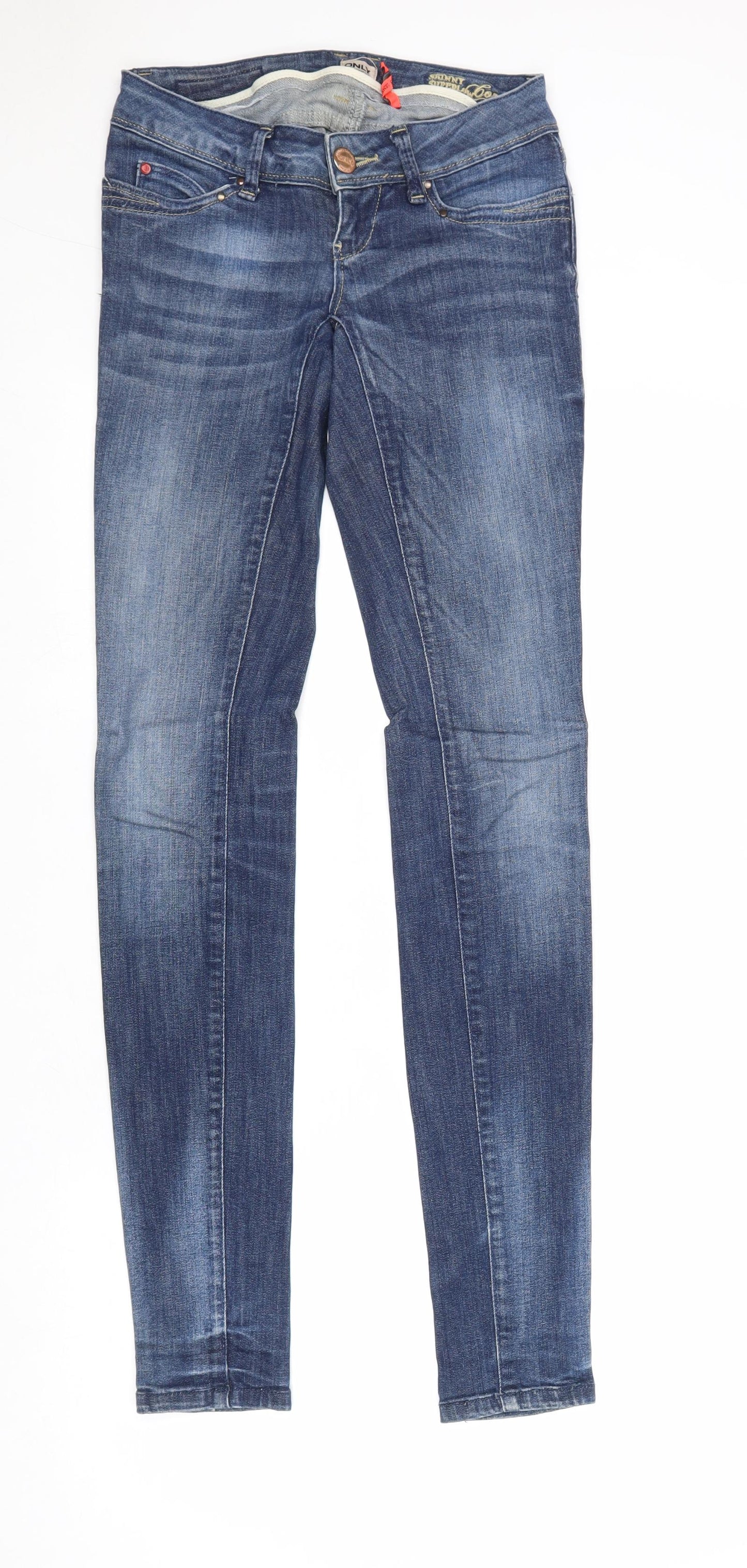 Only Womens Black Cotton Skinny Jeans Size 25 in Slim Zip