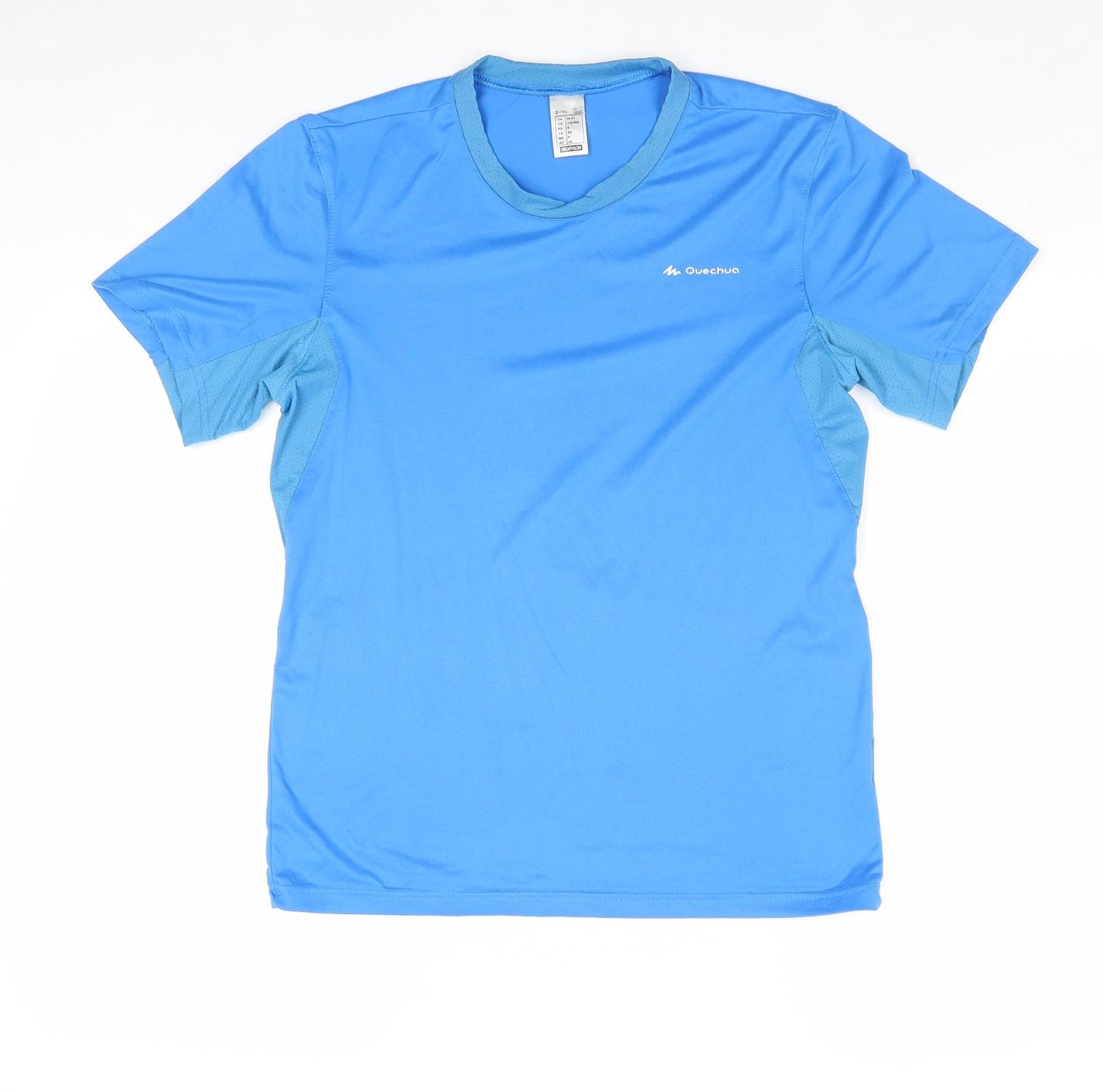 Quechua Womens Blue Polyester Basic T-Shirt Size S Round Neck Pullover