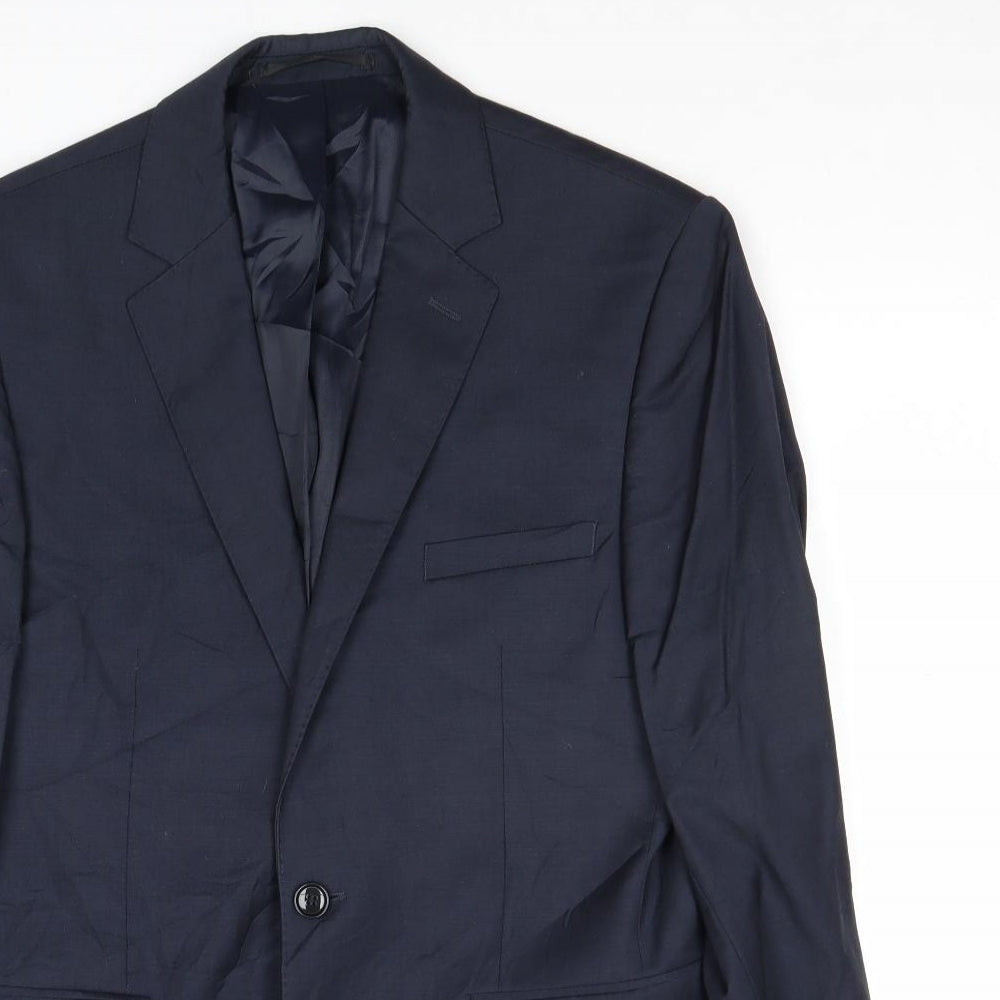 Preworn Mens Blue Wool Jacket Suit Jacket Size 38 Regular