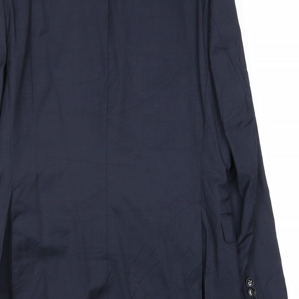 Preworn Mens Blue Wool Jacket Suit Jacket Size 38 Regular