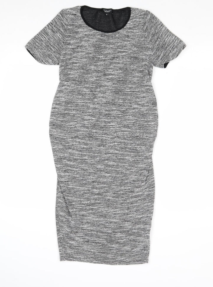 New Look Maternity Womens Grey Polyester A-Line Size 8 Round Neck Pullover