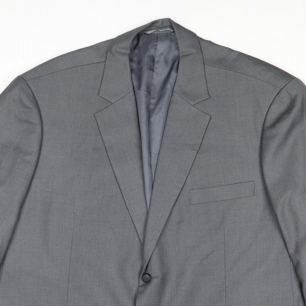 De Marco Mens Grey Wool Jacket Suit Jacket Size 50 Regular