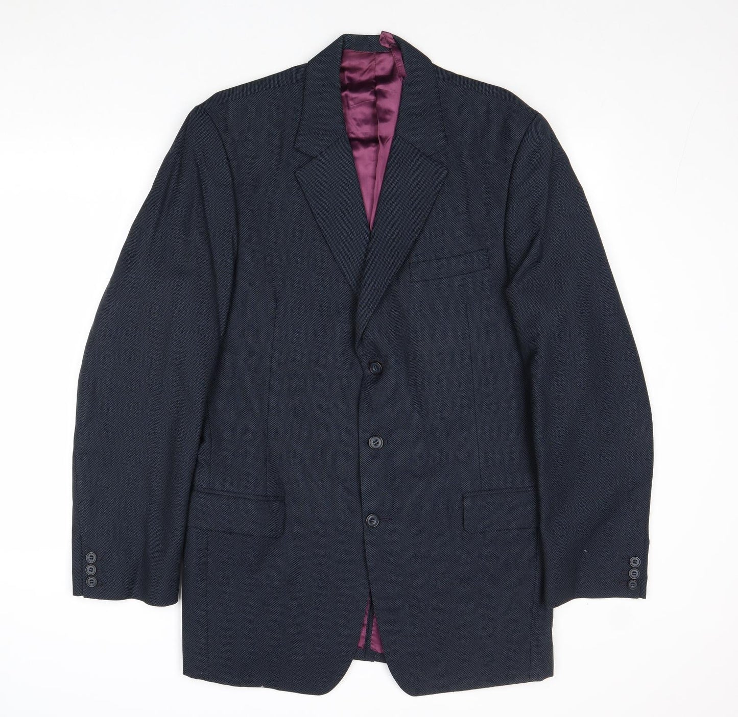 Barney Goodman Mens Blue Wool Jacket Suit Jacket Size 40 Regular