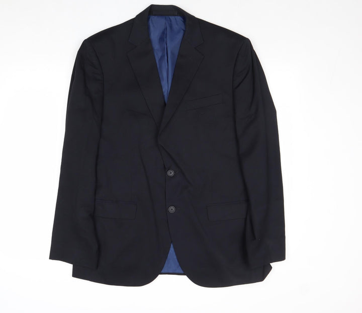 markis and Mens Blue Polyester Jacket Suit Jacket Size 40 Regular