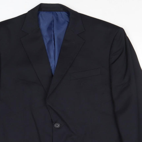 markis and Mens Blue Polyester Jacket Suit Jacket Size 40 Regular