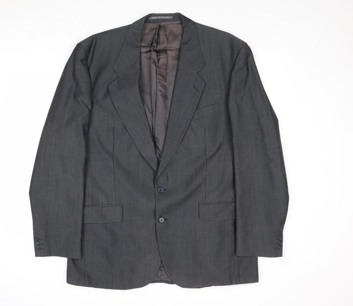 THE LABEL Mens Grey Polyester Jacket Suit Jacket Size 44 Regular