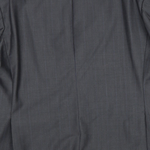 THE LABEL Mens Grey Polyester Jacket Suit Jacket Size 44 Regular