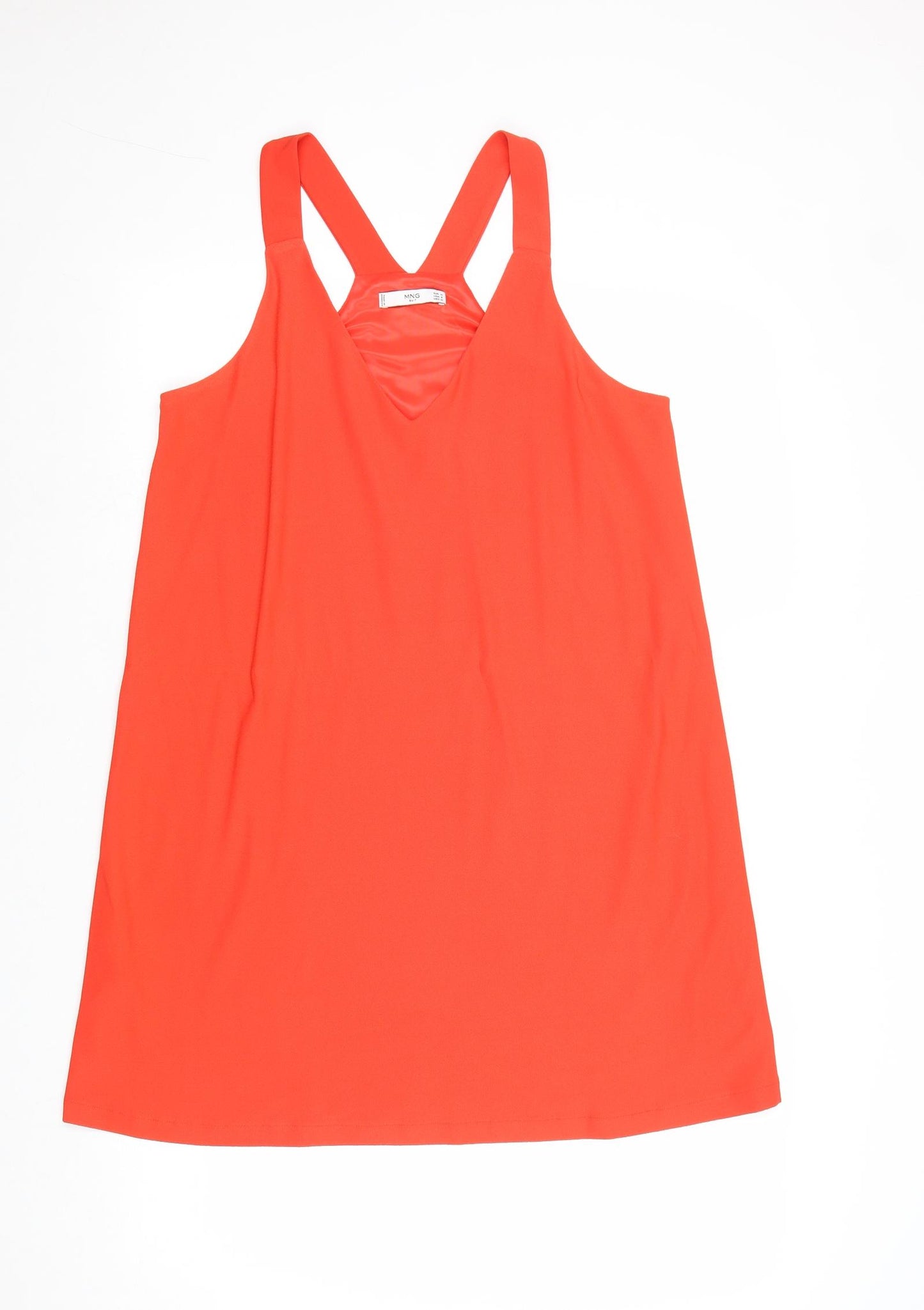 Mango Womens Red Polyester Tank Dress Size M V-Neck Pullover