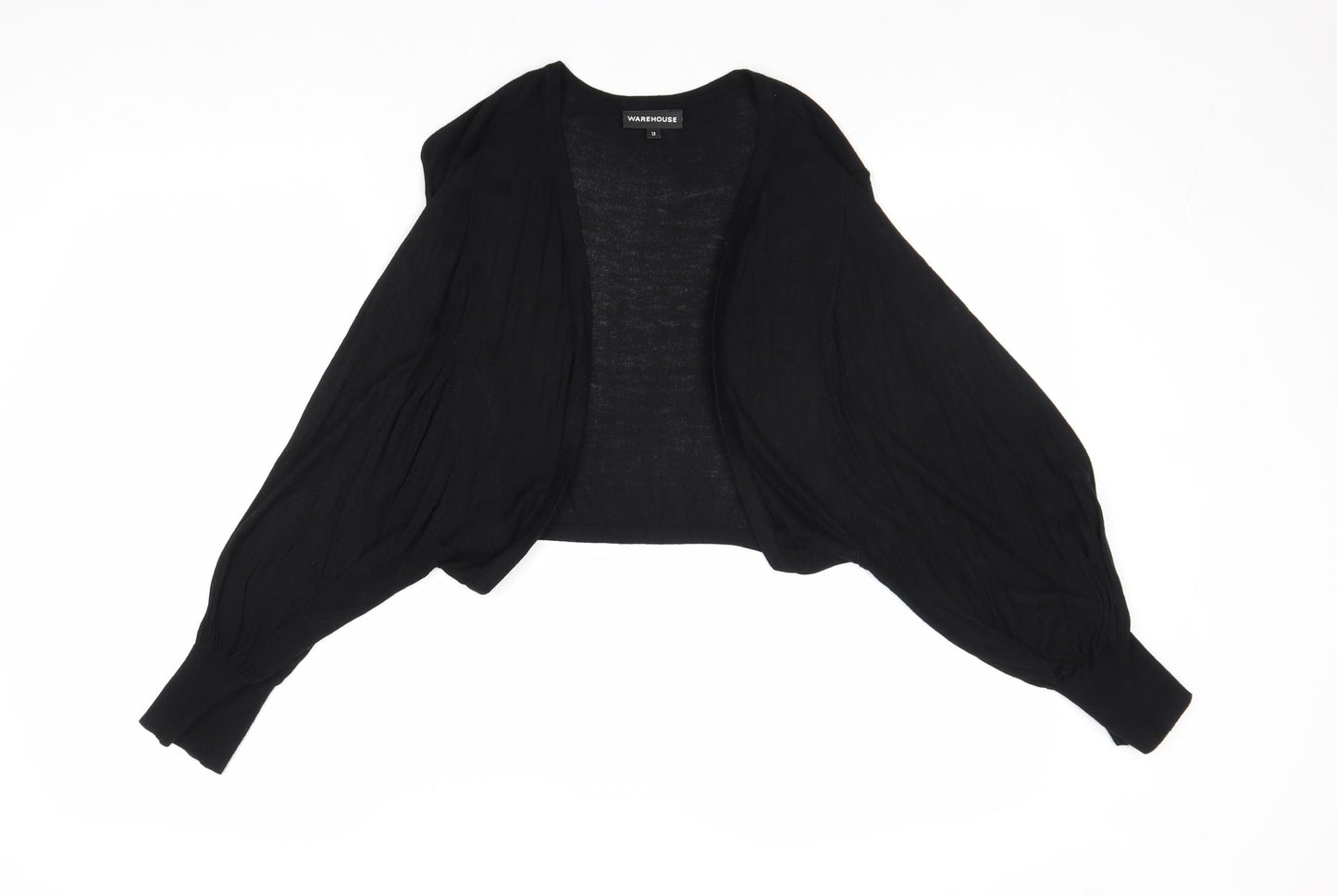 Warehouse Womens Black V-Neck Viscose Cardigan Jumper Size 14
