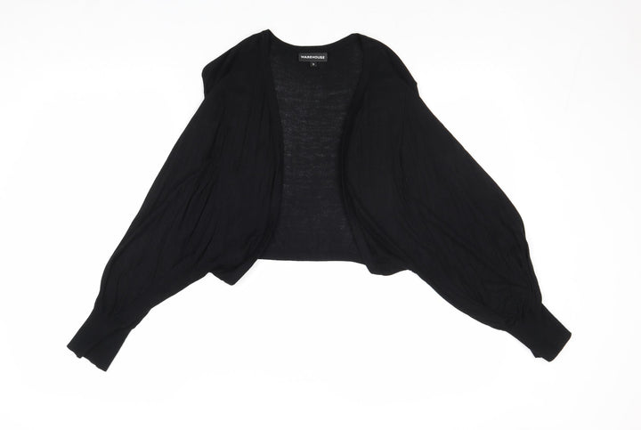 Warehouse Womens Black V-Neck Viscose Cardigan Jumper Size 14