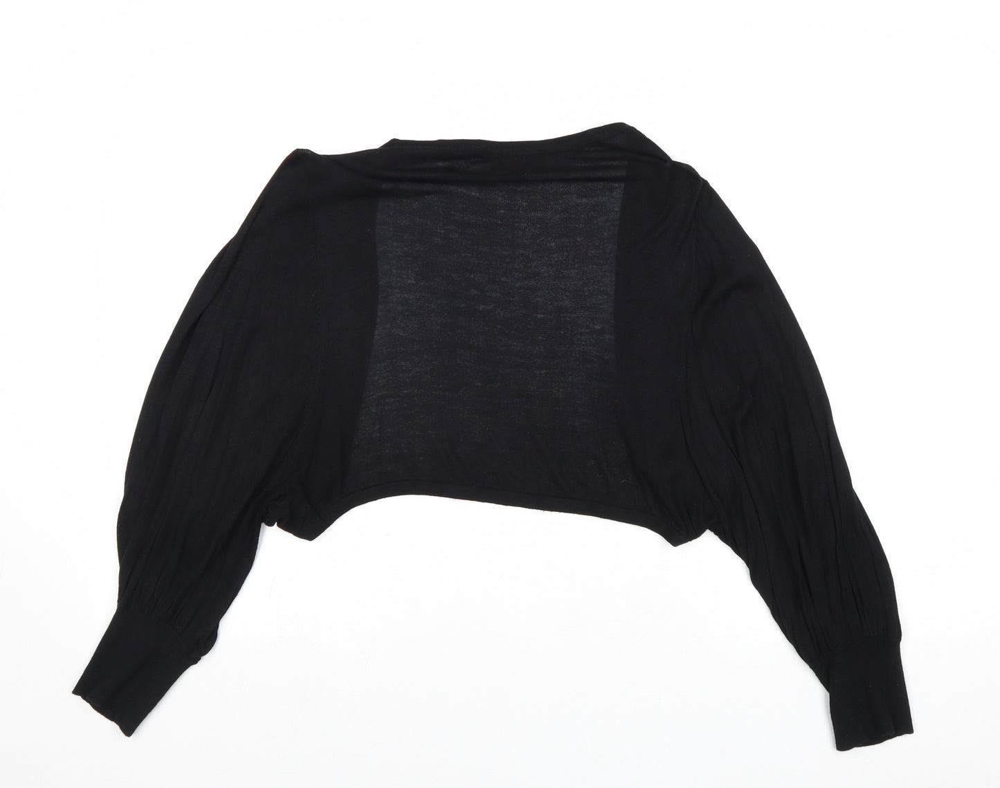 Warehouse Womens Black V-Neck Viscose Cardigan Jumper Size 14