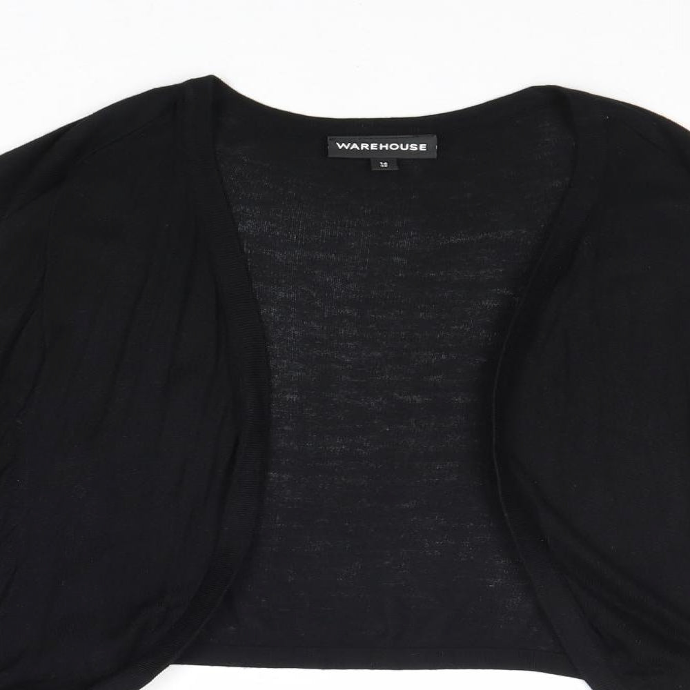 Warehouse Womens Black V-Neck Viscose Cardigan Jumper Size 14