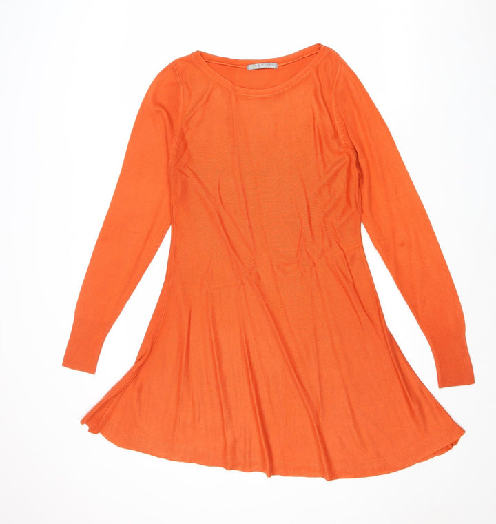 Marks and Spencer Womens Orange Acrylic Trapeze & Swing Size 10 Round Neck Pullover