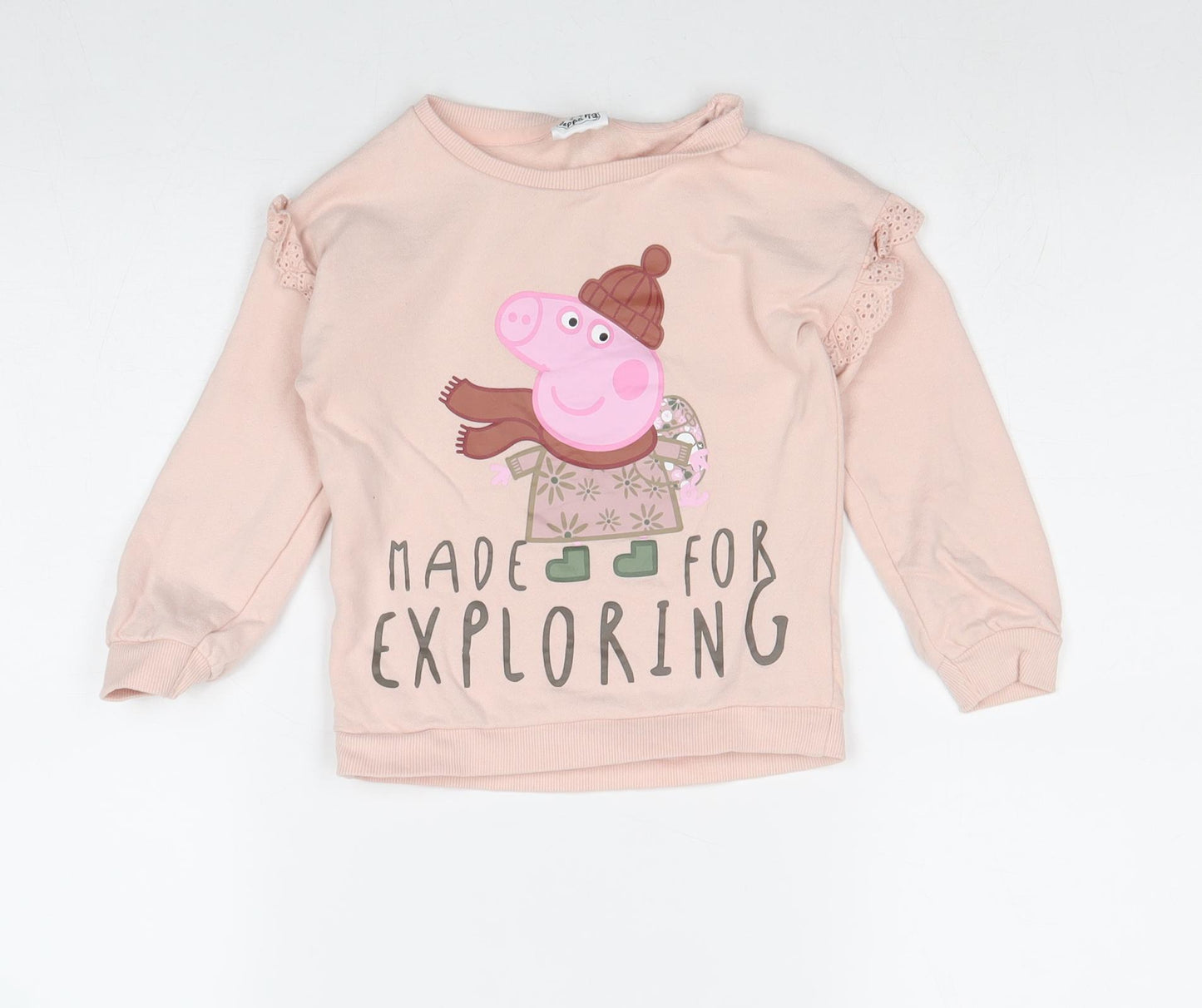 George Girls Pink Cotton Pullover Sweatshirt Size 2-3 Years Pullover - Peppa Pig