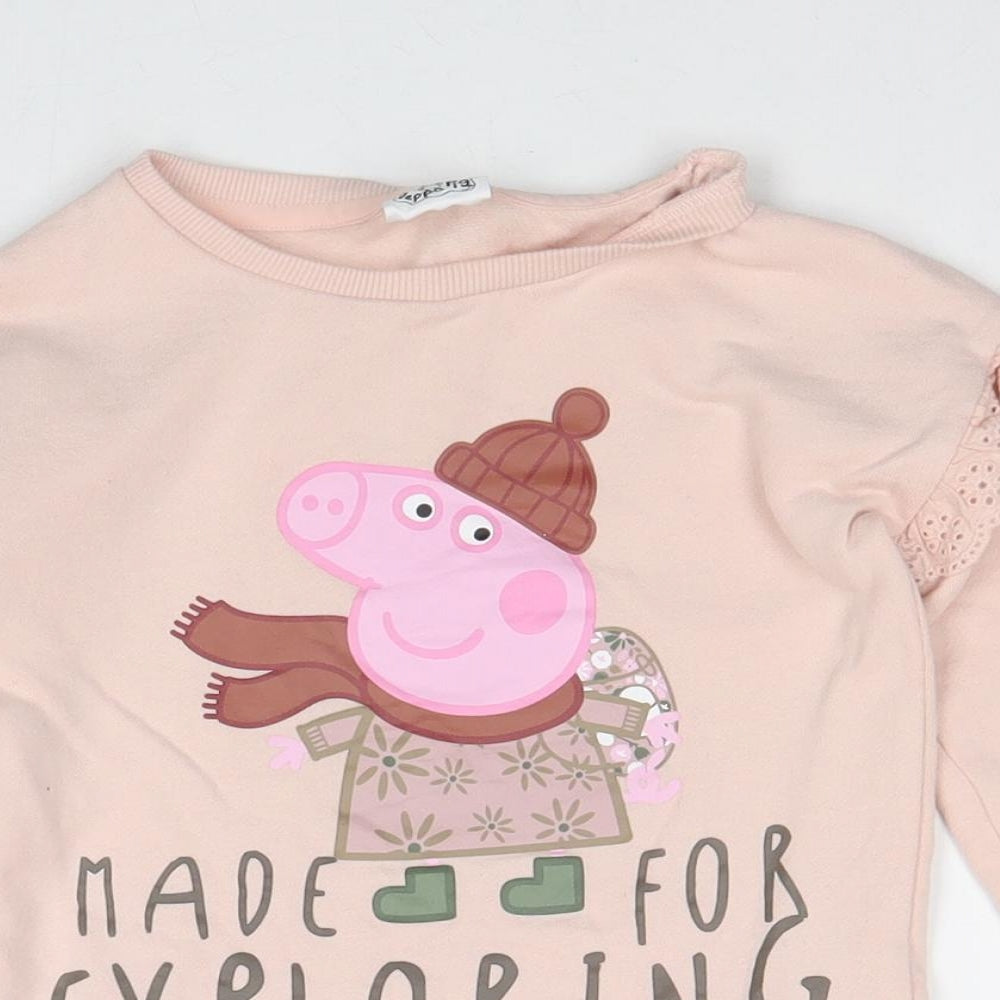 George Girls Pink Cotton Pullover Sweatshirt Size 2-3 Years Pullover - Peppa Pig