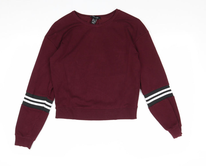 New Look Womens Purple Polyester Pullover Sweatshirt Size 6 Pullover