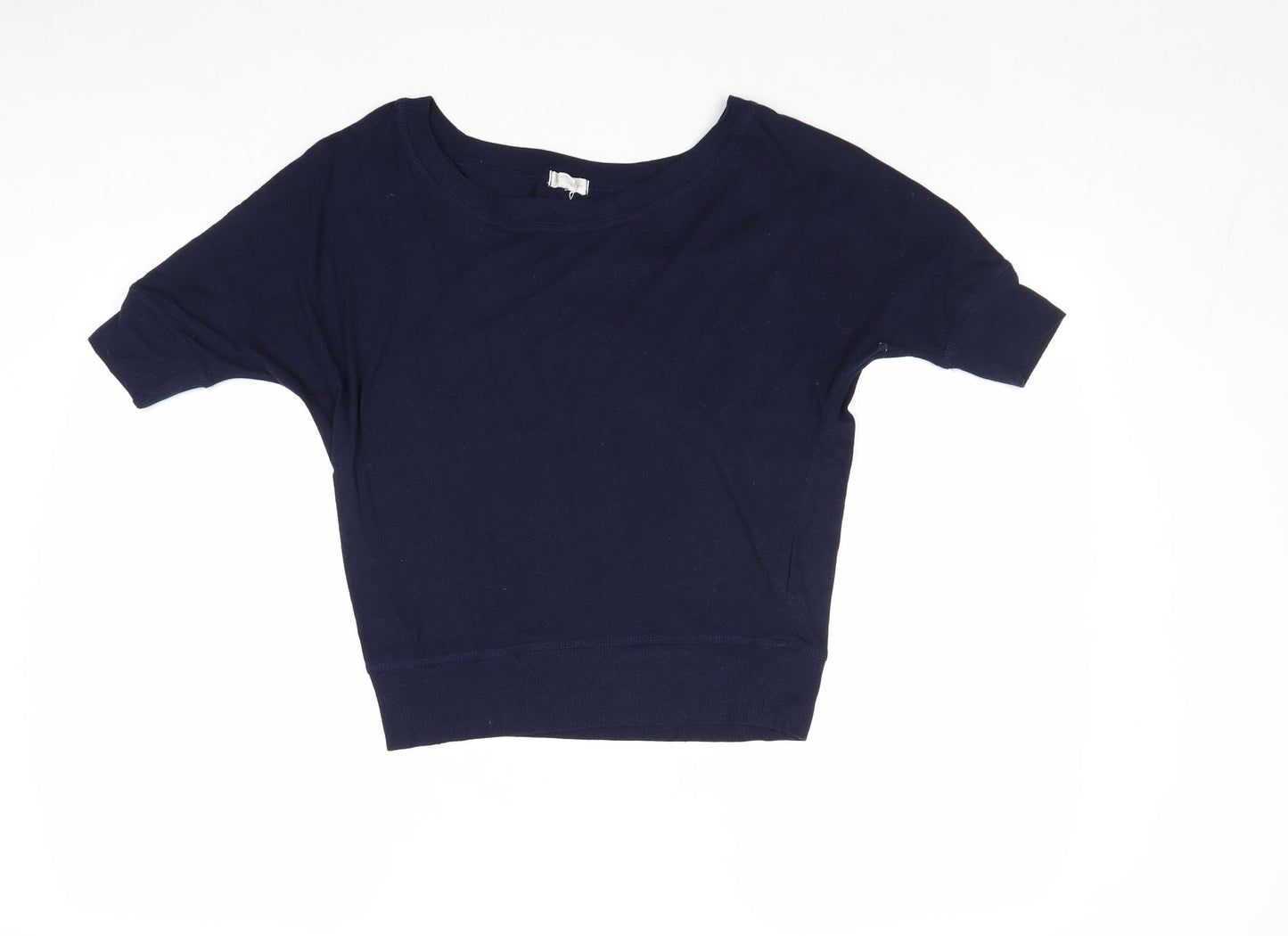 Preworn Womens Blue Cotton Basic T-Shirt Size S Round Neck