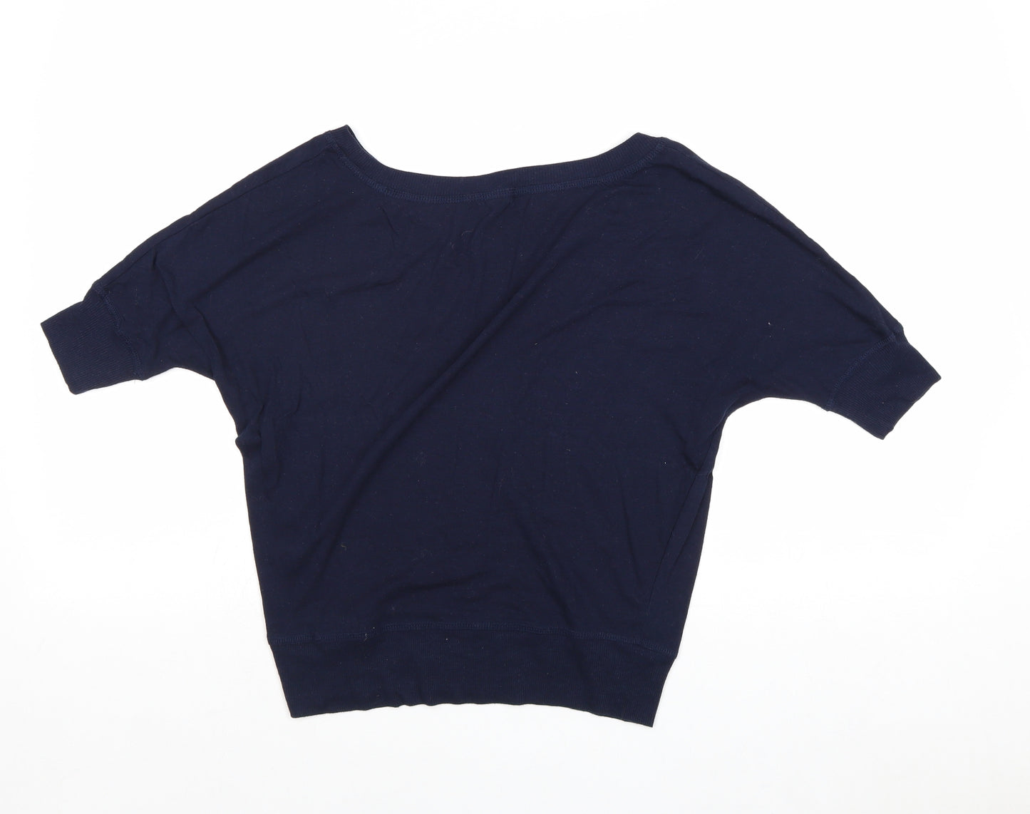 Preworn Womens Blue Cotton Basic T-Shirt Size S Round Neck