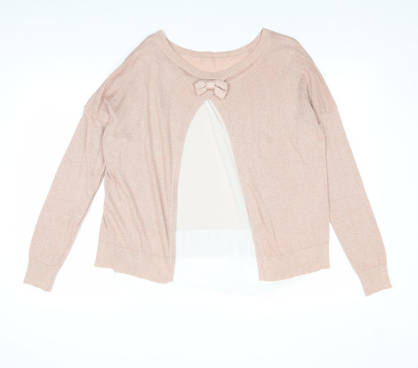 Only Womens Pink Round Neck Viscose Pullover Jumper Size L