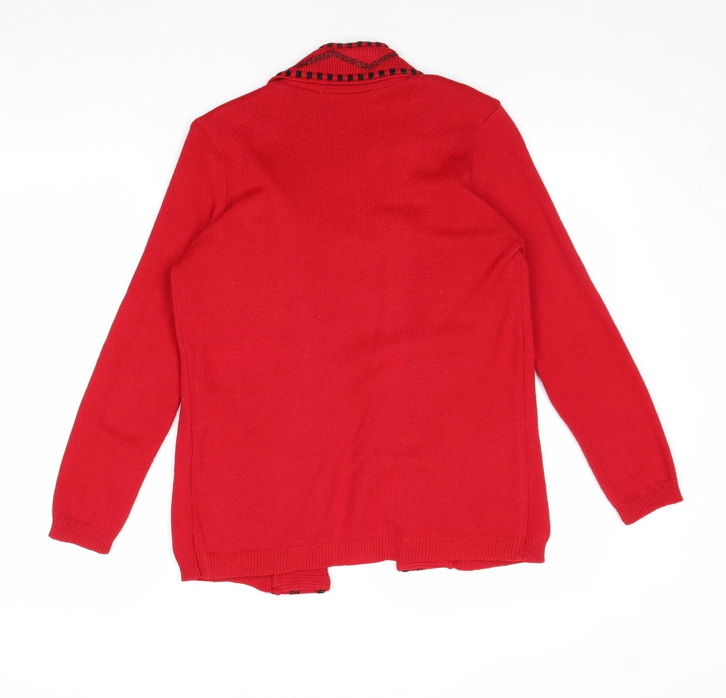 Envy Womens Red Round Neck Acrylic Cardigan Jumper Size S - Twin Set