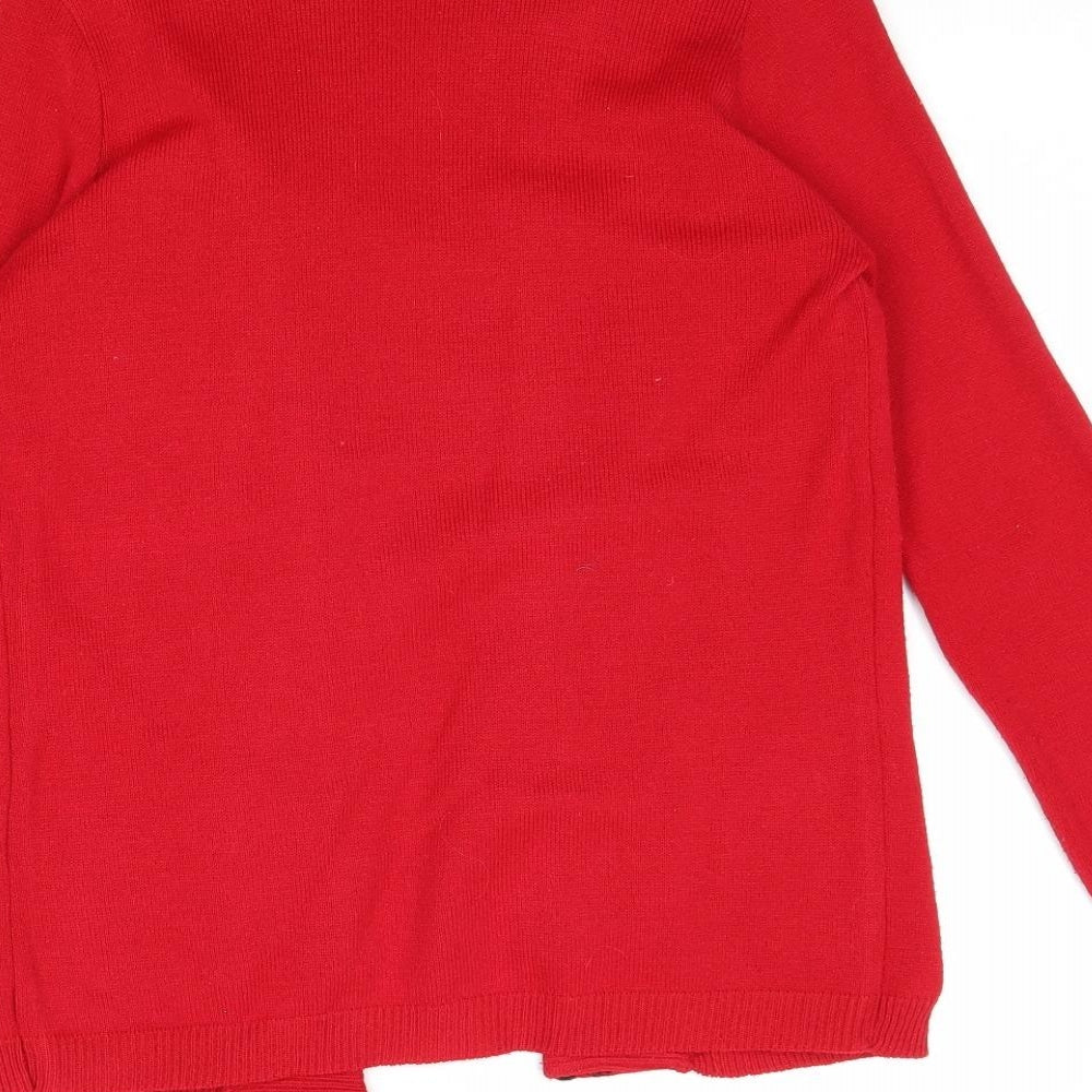 Envy Womens Red Round Neck Acrylic Cardigan Jumper Size S - Twin Set