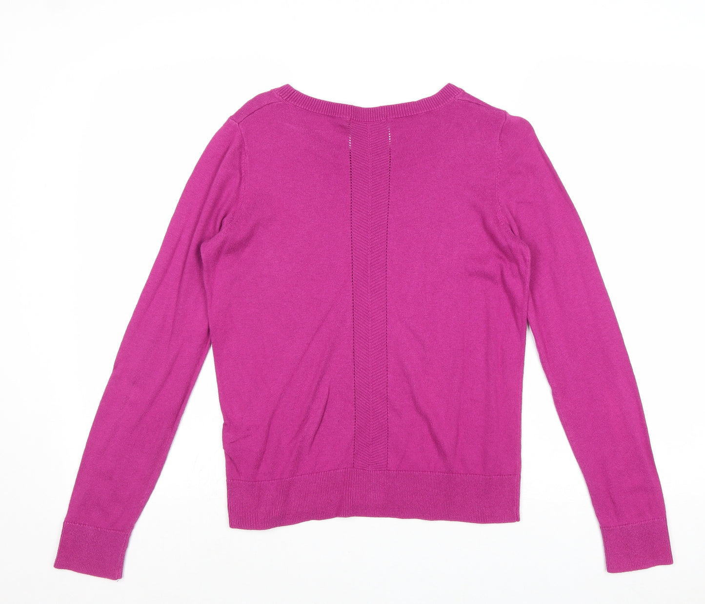 TU Womens Pink Boat Neck Cotton Pullover Jumper Size 12