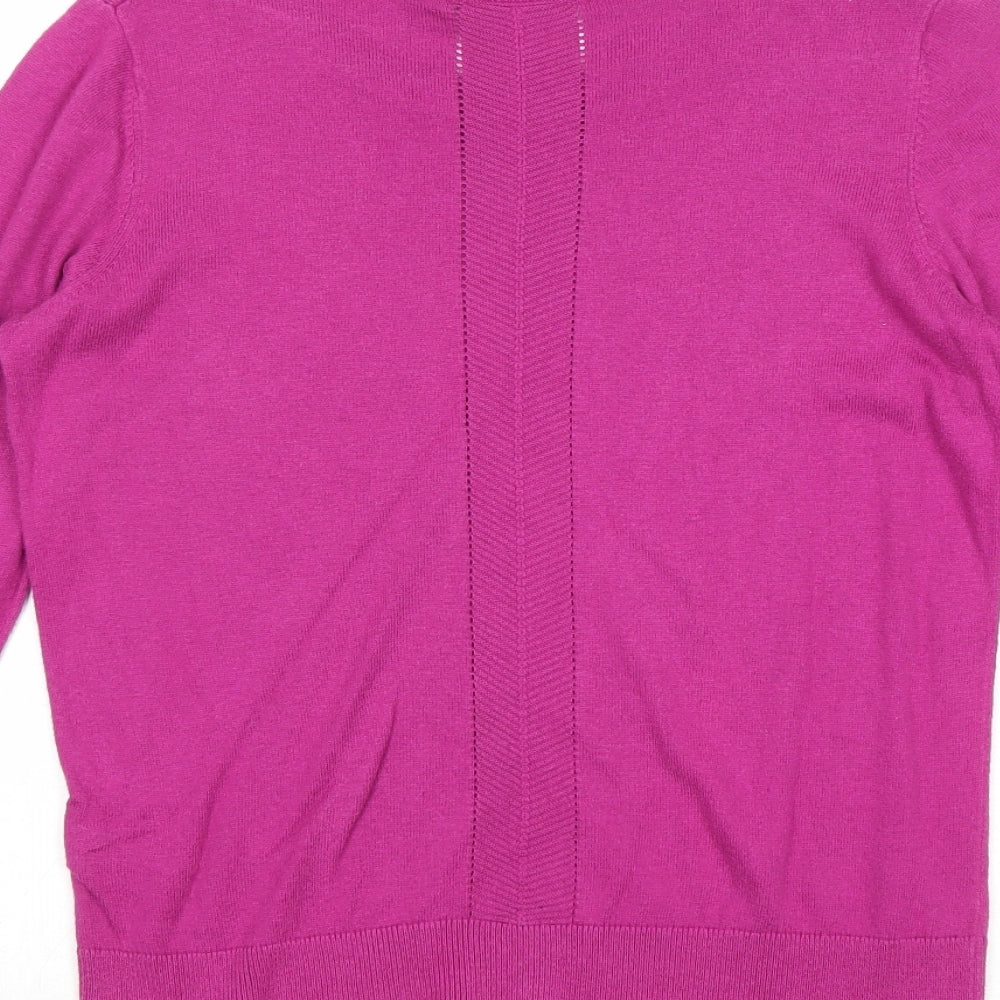 TU Womens Pink Boat Neck Cotton Pullover Jumper Size 12