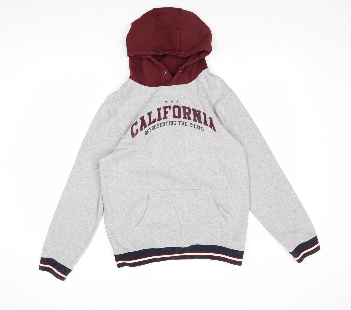 Primark Boys Grey Cotton Pullover Hoodie Size 14-15 Years Pullover - California