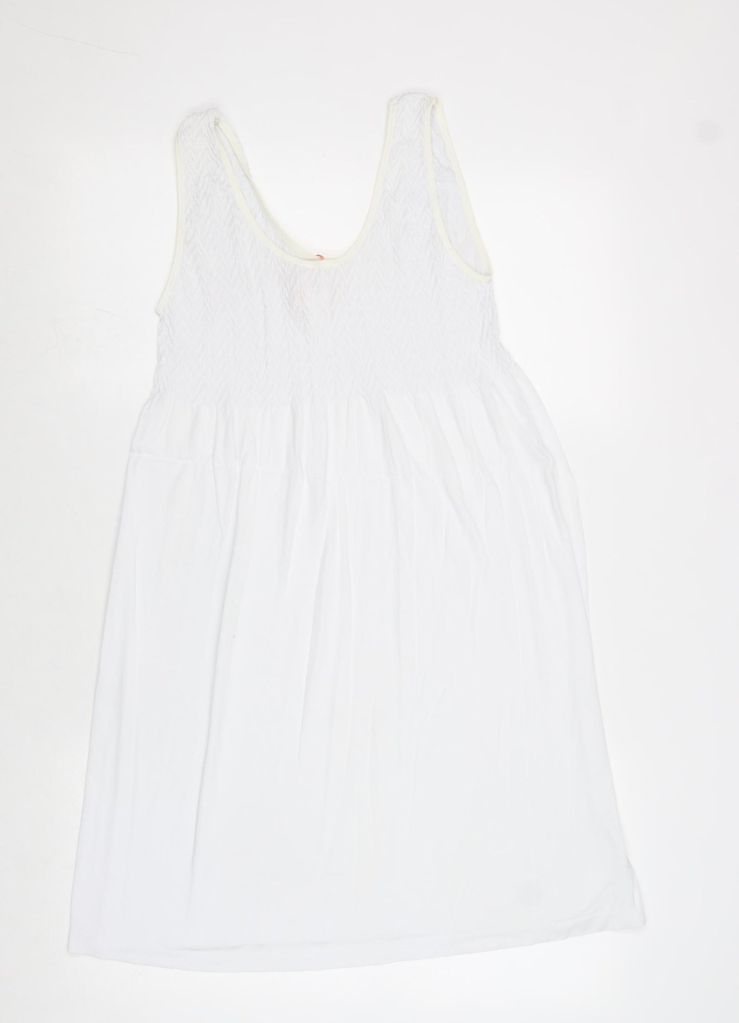 Primark Womens White Viscose Tank Dress Size L Round Neck Pullover
