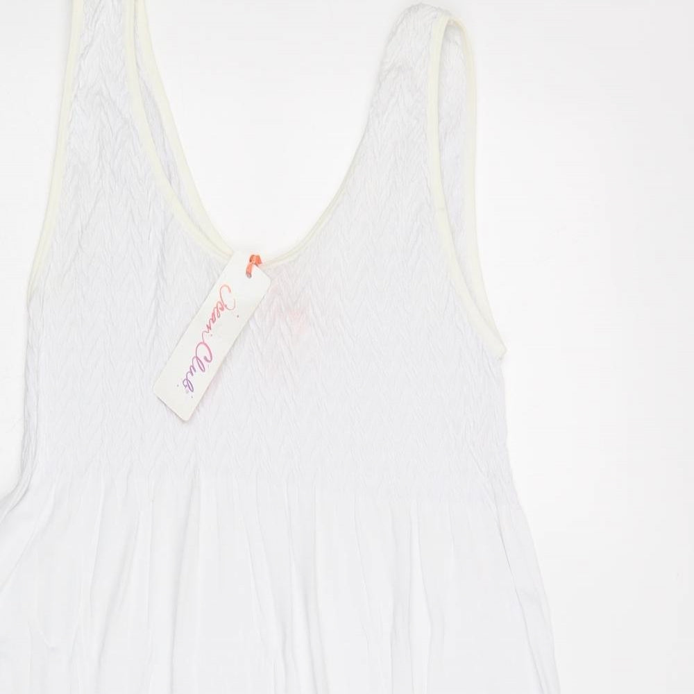 Primark Womens White Viscose Tank Dress Size L Round Neck Pullover